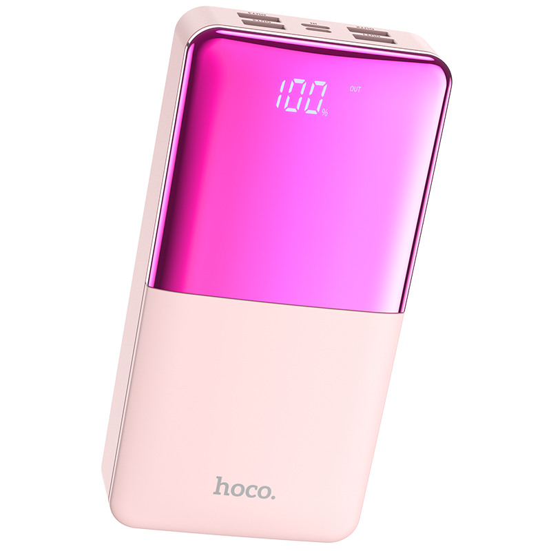 Аккумулятор внешний универсальный Hoco J42B 30000 mAh High power mobile power bank (4USB:5V-2.0A Max) Розовый