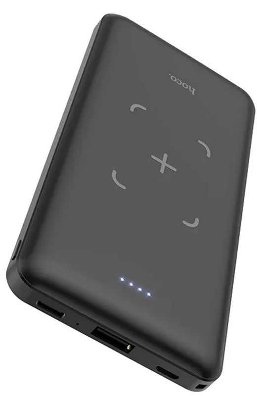 Аккумулятор внешний универсальный & беспроводное зарядное Hoco J50 10000 mAh Surf power mobile power bank (2USB:5V-2.0A Max) Черный