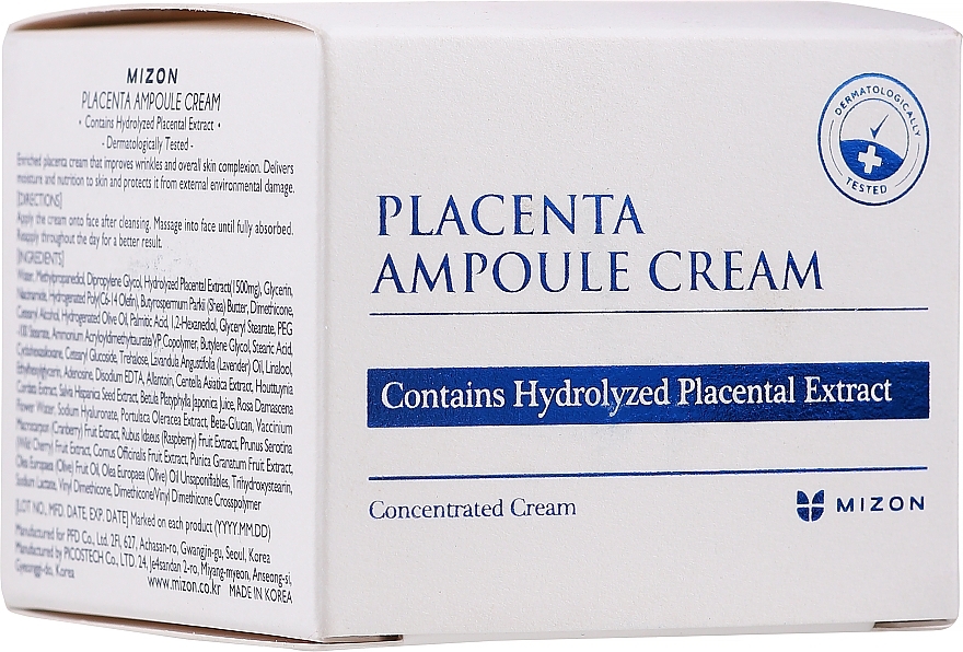 MIZON Placenta Ampoule Cream Антивозрастной плацентарный крем для лица 50мл