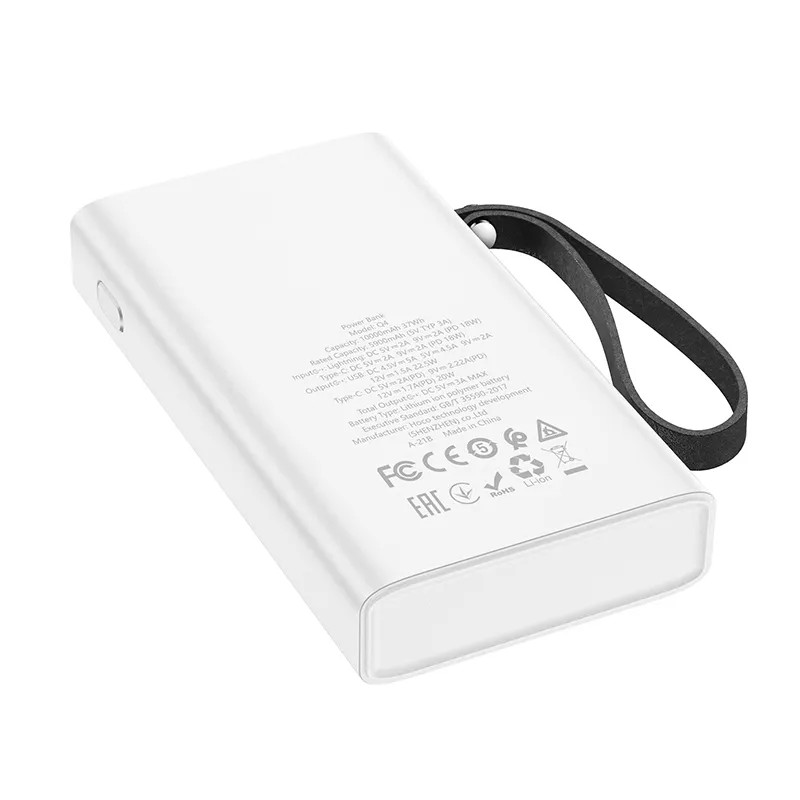 Аккумулятор внешний универсальный Hoco Q4 10000 mAh Unifier QC3.0 power bank (USB:5V-3.0A Max) 20W Белый