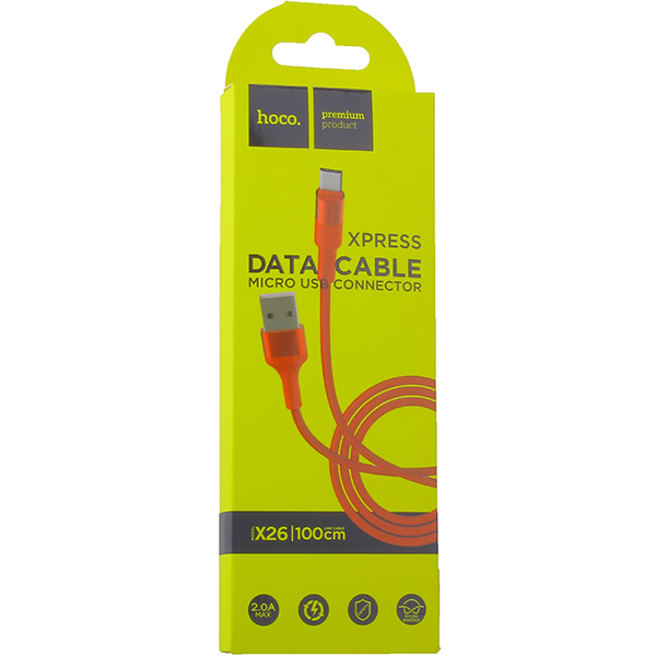 USB дата-кабель Hoco X26 Xpress charging data cable MicroUSB (1.0 м) Red