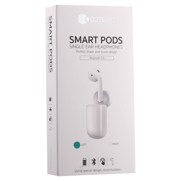 Bluetooth-гарнитура COTECi Smart Pods один наушник (CS5183-L) Левый с зарядным устройством