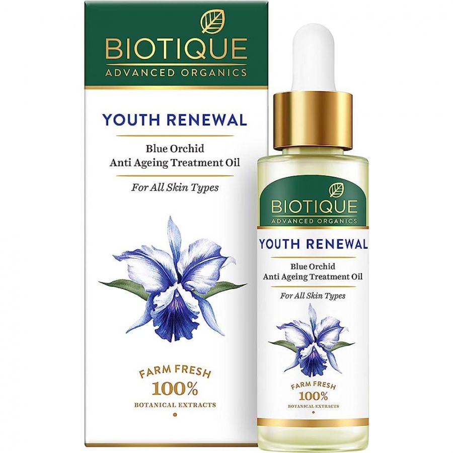 Biotique Антивозрастное масло лица из голубой орхидеи Advanced Organics Youth Renewal Blue Orchid Anti Ageing Treatment Oil 30мл