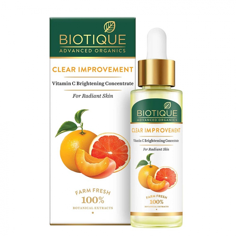 Biotique Концентрированное масло для лица с витамином С Advanced Organics Clear Improvement Vitamin C Brightening Concentrate 30мл