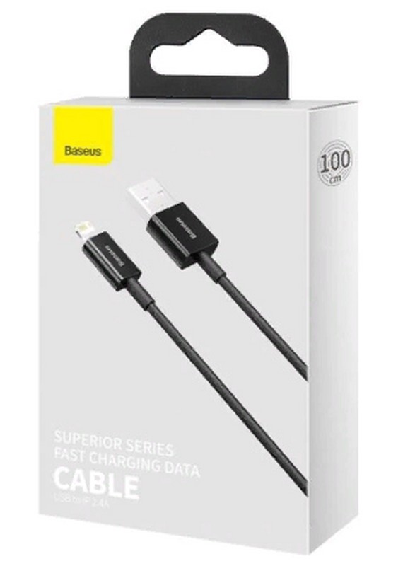 USB дата-кабель Baseus Superior Series Fast Charging Data Cable Lightning 2.4A (CALYS-A01) 1.0м Черный