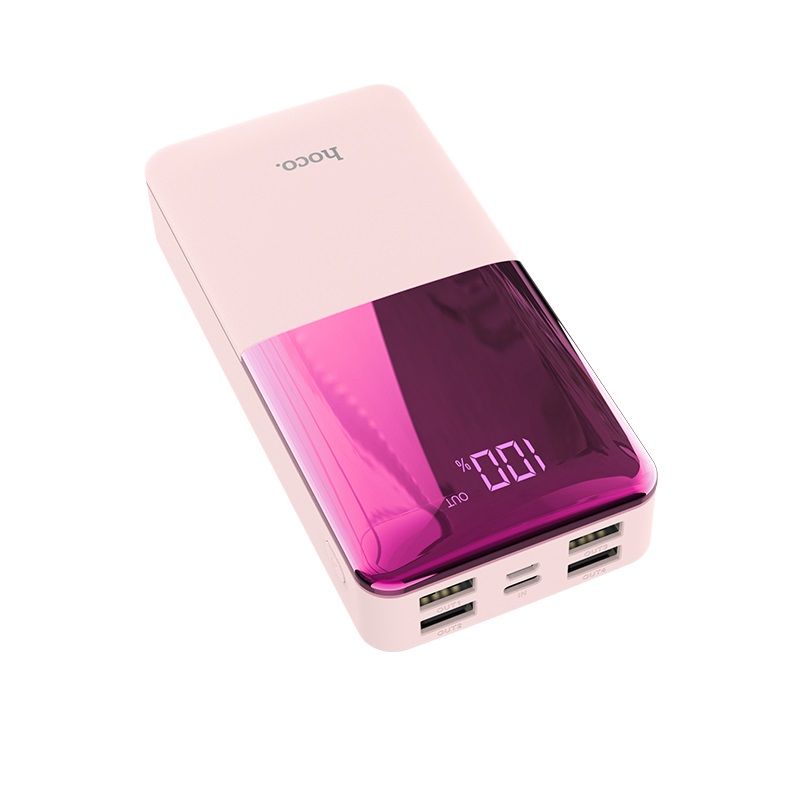 Аккумулятор внешний универсальный Hoco J42A 20000 mAh High power mobile power bank (4USB:5V-2.0A Max) Розовый