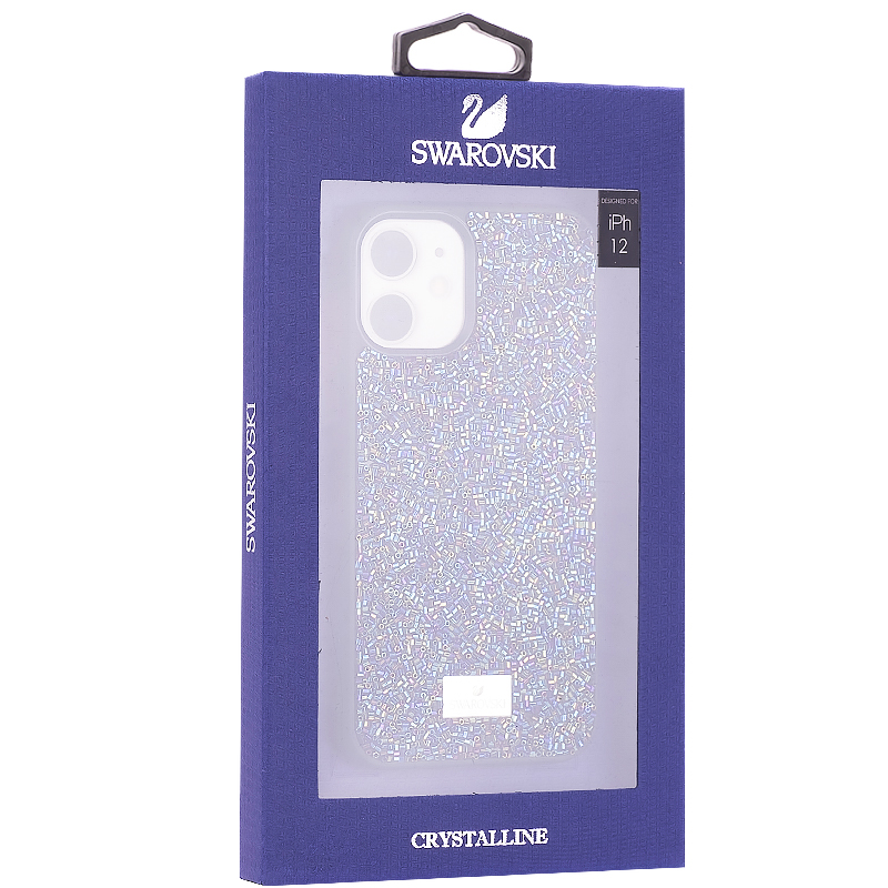 Чехол-накладка силиконовая со стразами SWAROVSKI Crystalline для iPhone 12 mini (5.4") Темно-зеленый №2