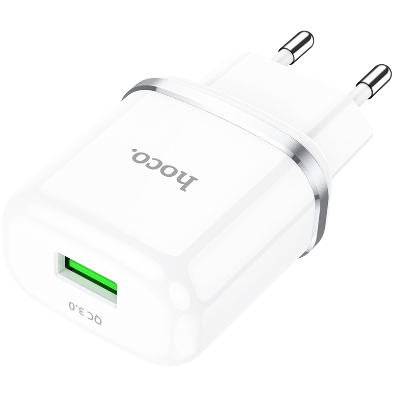 Адаптер питания Hoco N3 Special single port QC3.0 charger Apple&Android (USB: 3.6-6.5V 3.0A/6.6-9V 2.0A/18W) Белый