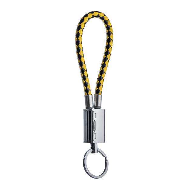 USB дата-кабель-брелок COTECi M33 FASHION series MicroUSB Keychain Cable CS2146-BY (0.25m) black/ yellow