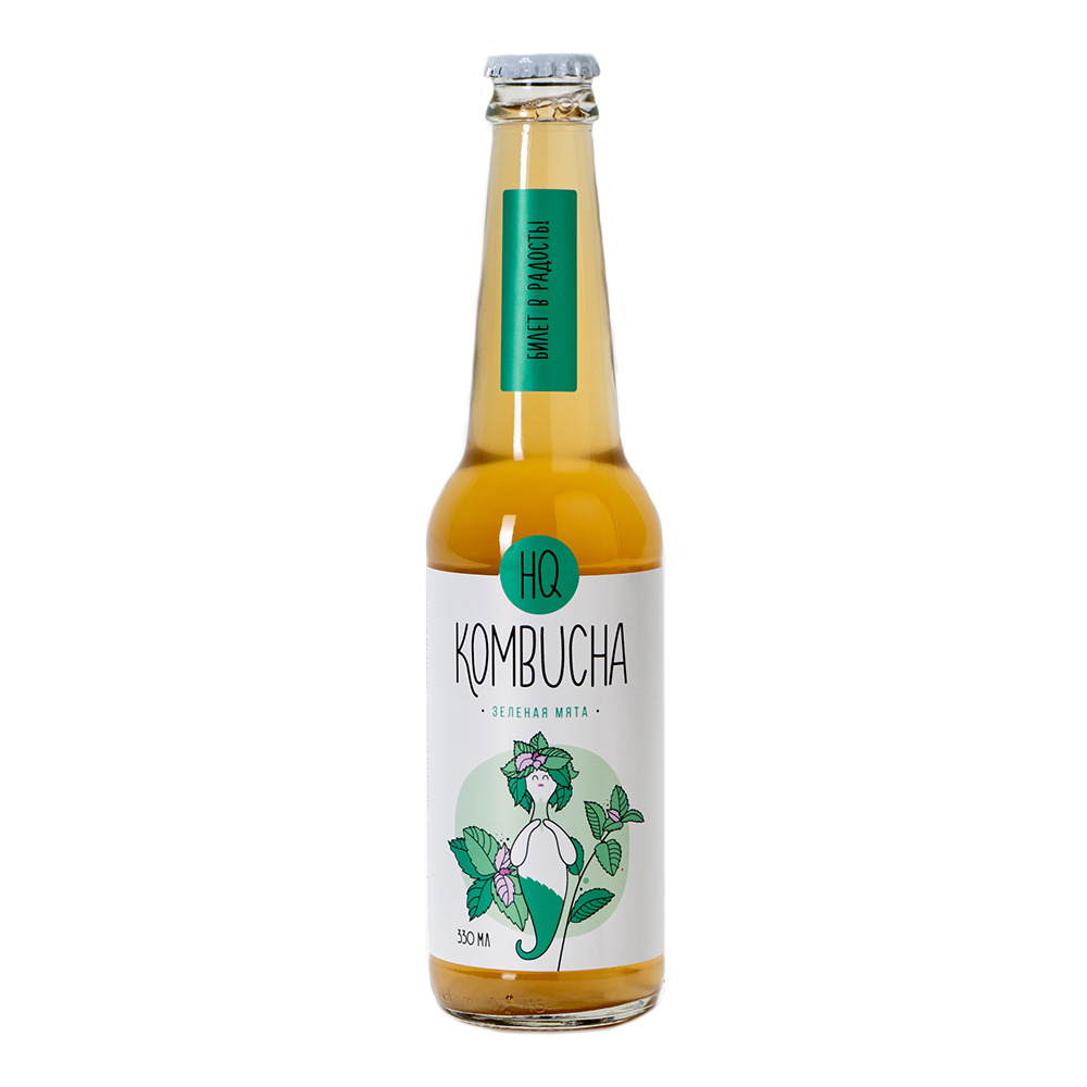 Комбуча "Зеленая мята" HQ Kombucha 330 г 330 мл