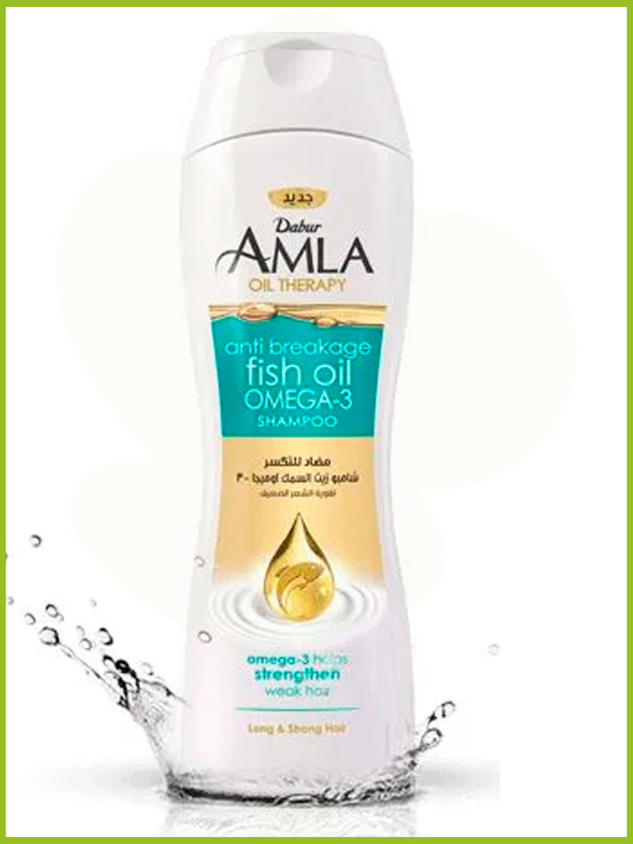 Dabur Amla Nourishment  Anti Breakage Fish Oil Omega-3 Shampoo Крем-шампунь против ломкости волос с рыбьим жиром 400мл