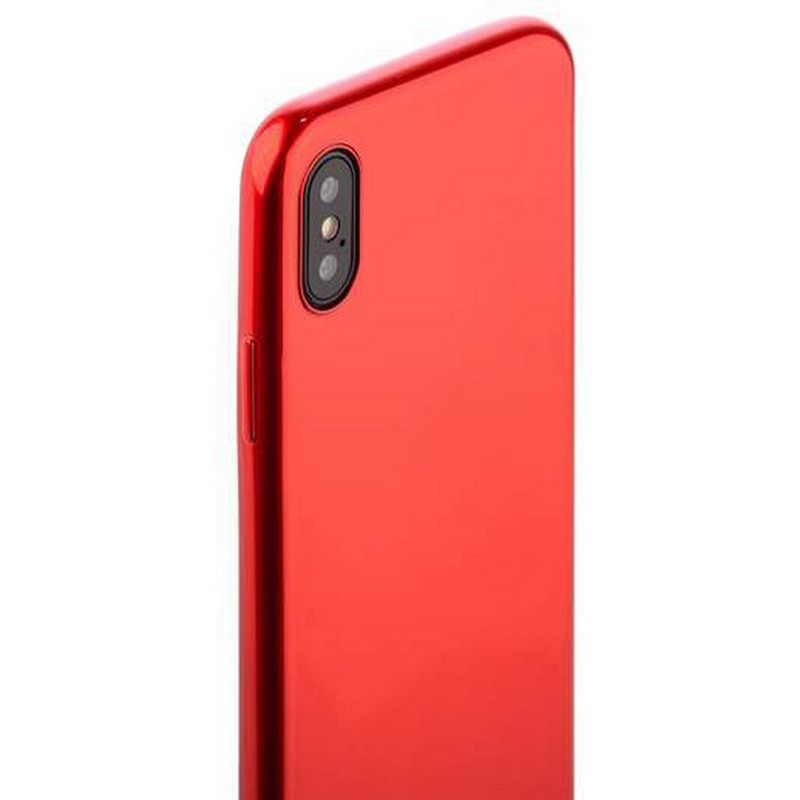 Чехол-накладка силиконовый J-case Shiny Glazed Series 0.5mm для iPhone XS/ X (5.8") Jet Red Красный