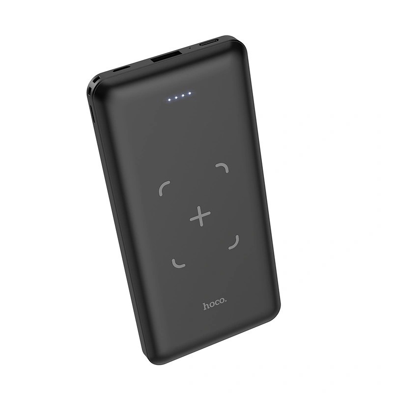 Аккумулятор внешний универсальный & беспроводное зарядное Hoco J50 10000 mAh Surf power mobile power bank (2USB:5V-2.0A Max) Черный