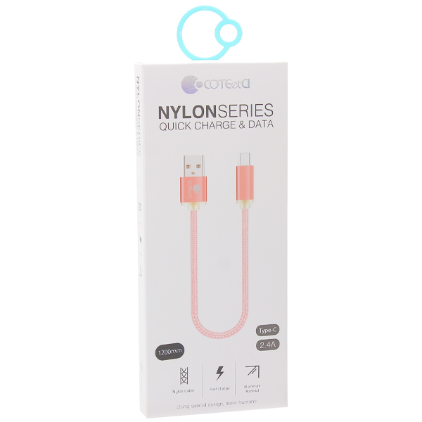 USB дата-кабель COTECi M20 TYPE-C Nylon CS2128-GC (1.2m) Графитовый