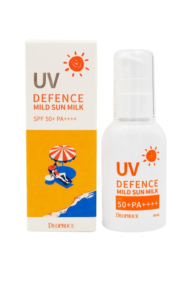 DEOPROCE UV DEFENCE MILD SUN MILK SPF50+ PA++++ Мягкое солнцезащитное молочко для лица и тела