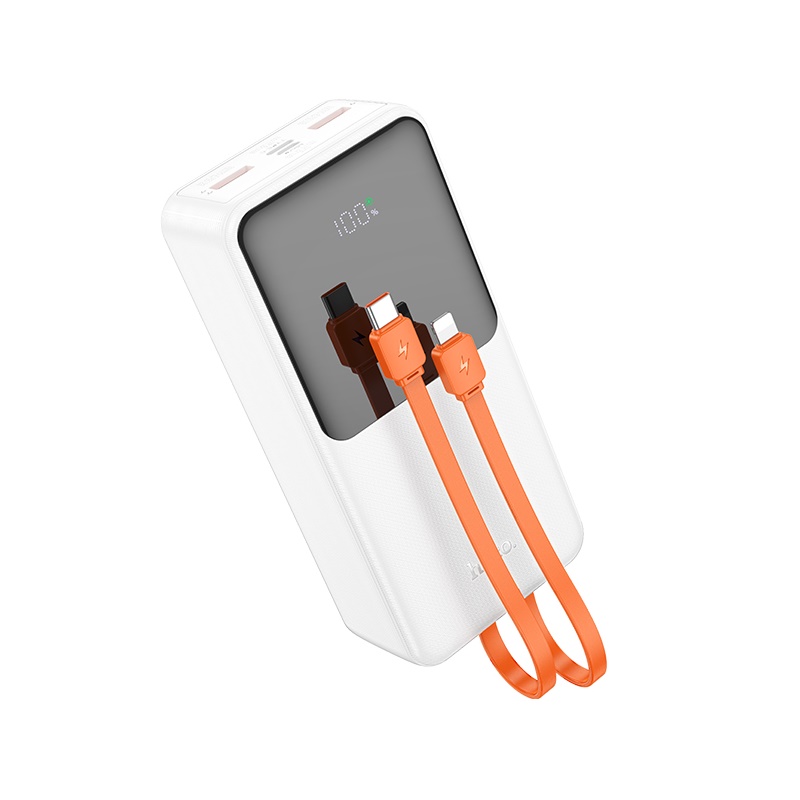 Аккумулятор внешний универсальный Hoco J119B 30000 mAh Sharp charger PD22.5W+QC3.0 power bank (2USB:5V-3A/ Type-C: 5V-3A) Белый