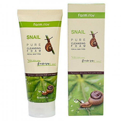 FarmStay Пенка очищающая с экстрактом улитки - Snail pure cleansing foam, 180мл