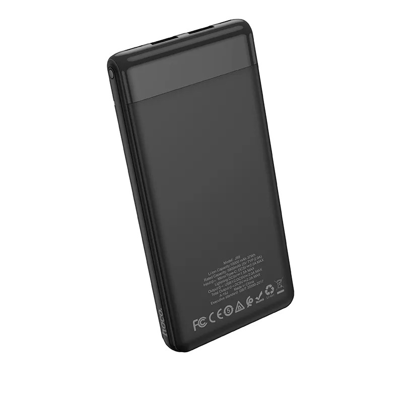 Аккумулятор внешний универсальный Hoco J59 10000 mAh Famous mobile power bank (2USB:5V-2.0A Max) Черный