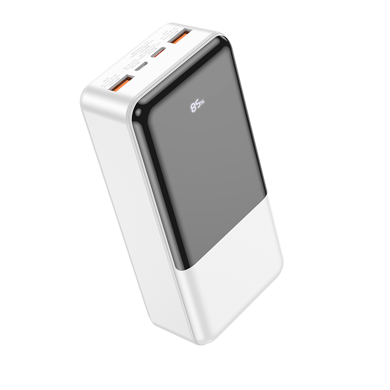 Аккумулятор внешний универсальный Hoco J108B 30000 mAh Universe PD22.5W+QC3.0 power bank (2USB:5V-3A/ Type-C: 5V-3A) Белый