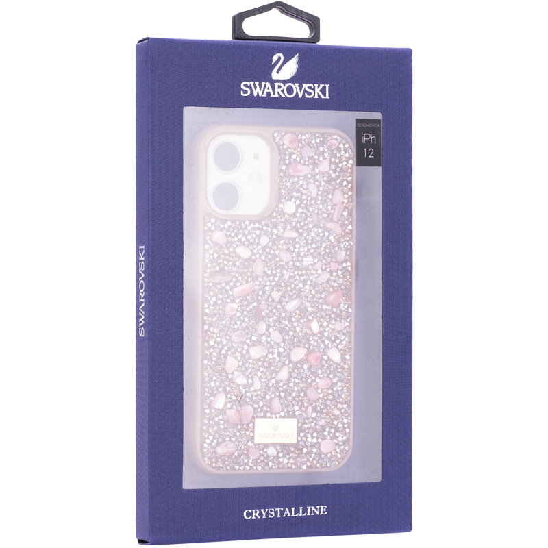 Чехол-накладка силиконовая со стразами SWAROVSKI Crystalline для iPhone 12 mini (5.4") Светло-коричневый №2