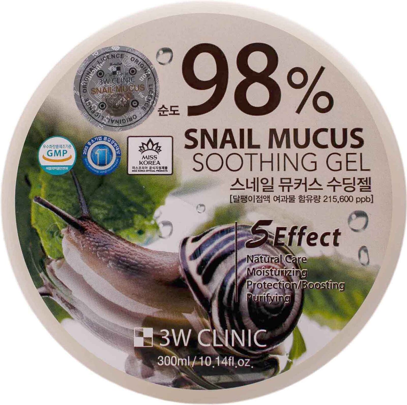 3W CLINIC 98% Snail Mucus Soothing Gel Универсальный гель с улиточным муцином