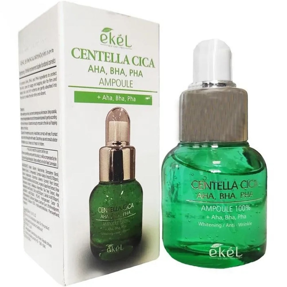 EKEL Ampoule 100% Centella CICA AHA/BHA/PHA Ампульная сыворотка для лица с кислотами и экстрактом центеллы азиатской