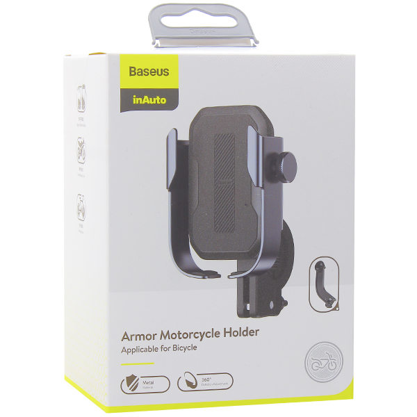 Веломотодержатель Baseus Armor Motorcycle holder (Applicable for Bicycle) (SUKJA-01) крепление на руль Черный