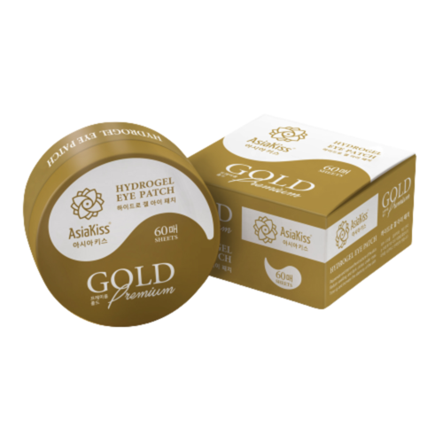 AsiaKiss Патчи для глаз гидрогелевые с экстрактом золота - Gold premium hydrogel eye patch, 60шт