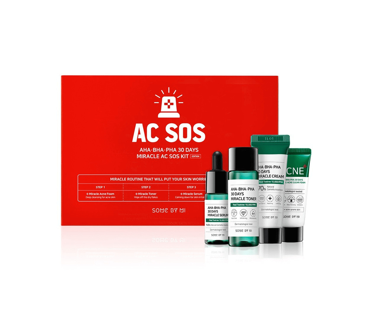 SOME BY MI AHA·BHA·PHA 30 DAYS MIRACLE AC SOS KIT Набор: тонер, сыворотка, крем для лица, пенка