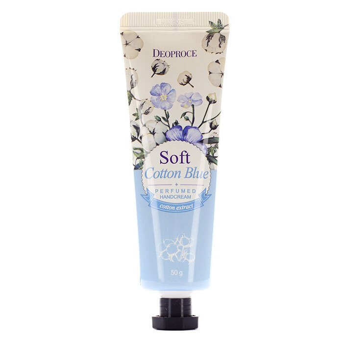 DEOPROCE SOFT COTTON BLUE PERFUMED HANDCREAM Парфюмированный крем для рук с экстрактом хлопка