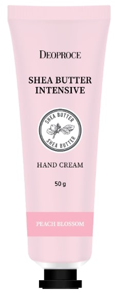 DEOPROCE SHEA BUTTER INTENSIVE HAND CREAM PEACH BLOSSOM Интенсивный увлажняющий крем для рук с маслом ши с ароматом персика 50г