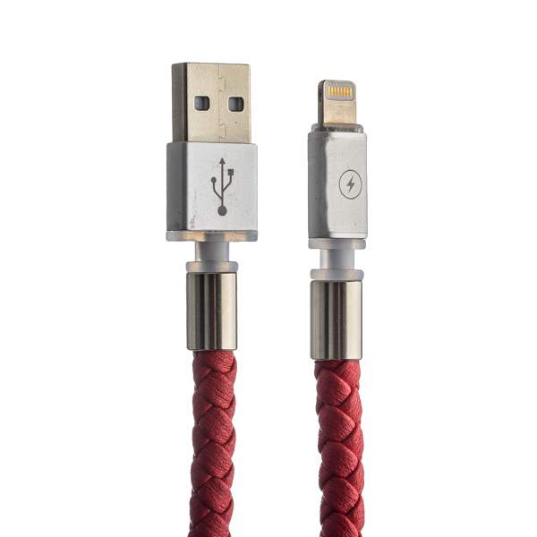 USB дата-кабель-брелок COTECi M18 FASHION series Lightning Keychain Cable (MFI) CS2133-RD (0.25m) красный