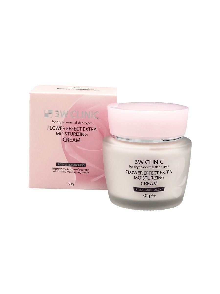 Увлажняющий крем для лица с цветочными экстрактами Flower Effect Extra Moisturizing Cream 3W CLINIC 50 г