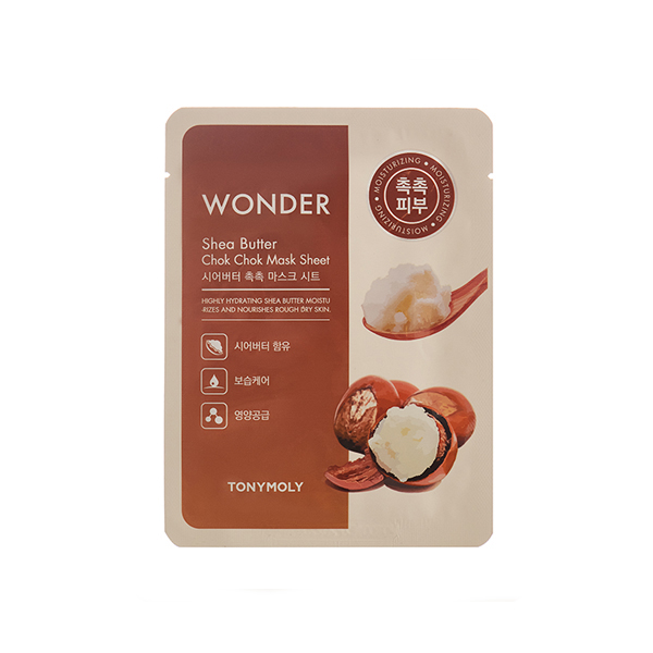 TONYMOLY WONDER Shea Butter Chok Chok Mask Sheet Тканевая маска для лица с маслом ши