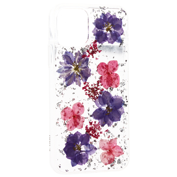 Чехол-накладка силиконовая K-Doo Flowers TPU+Dried Flowers+Lucite для Iphone 11 Pro Max (6.5") Сиреневая