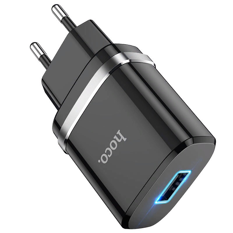 Адаптер питания Hoco N1 Ardent single port charger Apple&Android (USB: 5V max 2.4A) Черный