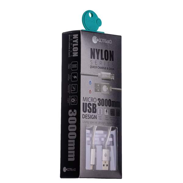 USB дата-кабель COTECi M23 NYLON series MicroUSB CS2131-3M-TS (3.0m) серебристый