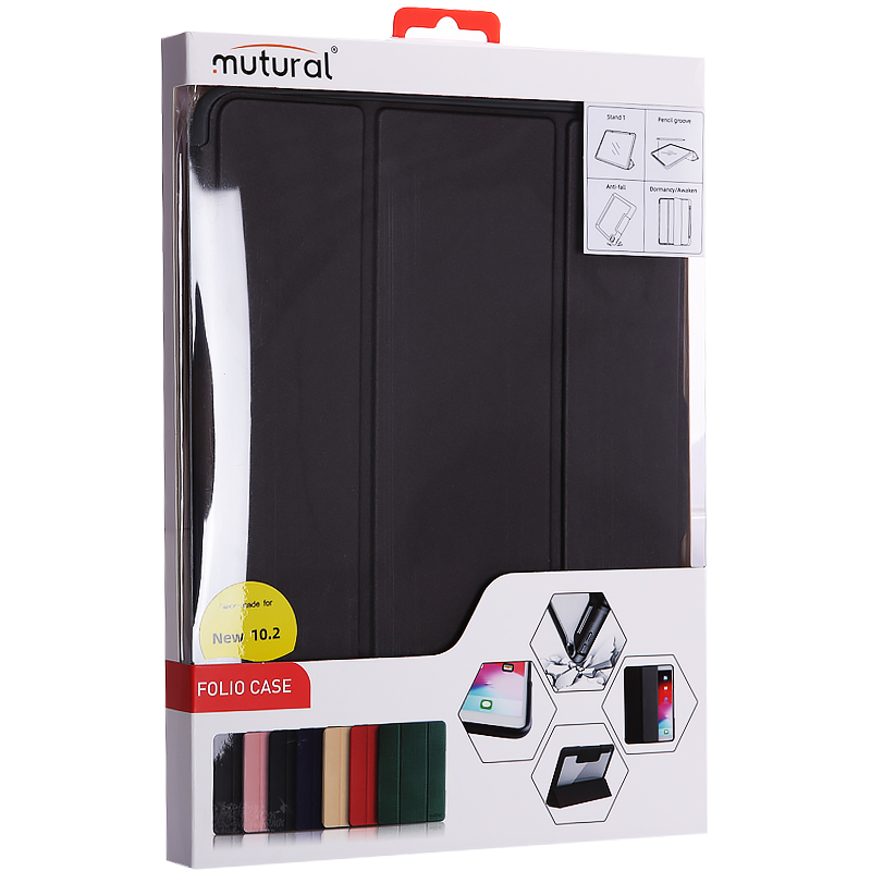 Чехол-подставка Mutural Folio Case Elegant series для iPad 7-8 (10,2") 2019-20г.г. кожаный (MT-P-010504) Графитовый