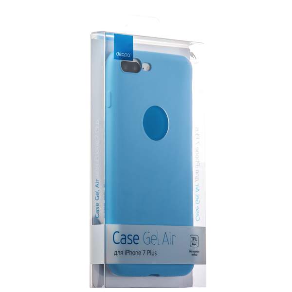 Чехол-накладка силикон Soft touch Deppa Gel Air Case D-85274 для iPhone 8 Plus/ 7 Plus (5.5) 0.7мм Голубой