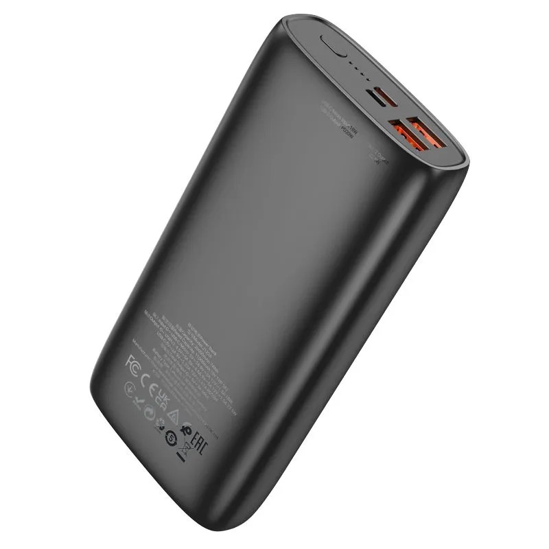 Аккумулятор внешний универсальный Hoco J122A 20000 mAh Respect power bank 22.5W (2USB:5V-2.0A) Черный