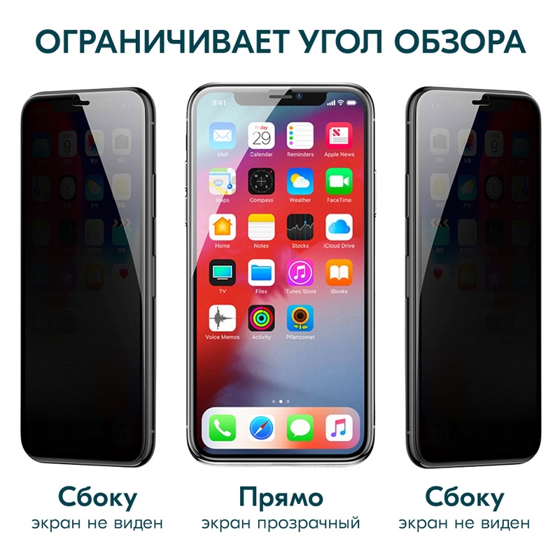 Стекло защитное Remax 3D (GL-27) Антишпион Privacy Series Твердость 9H для iPhone 15 Pro Max (6.7") 0.3mm Black