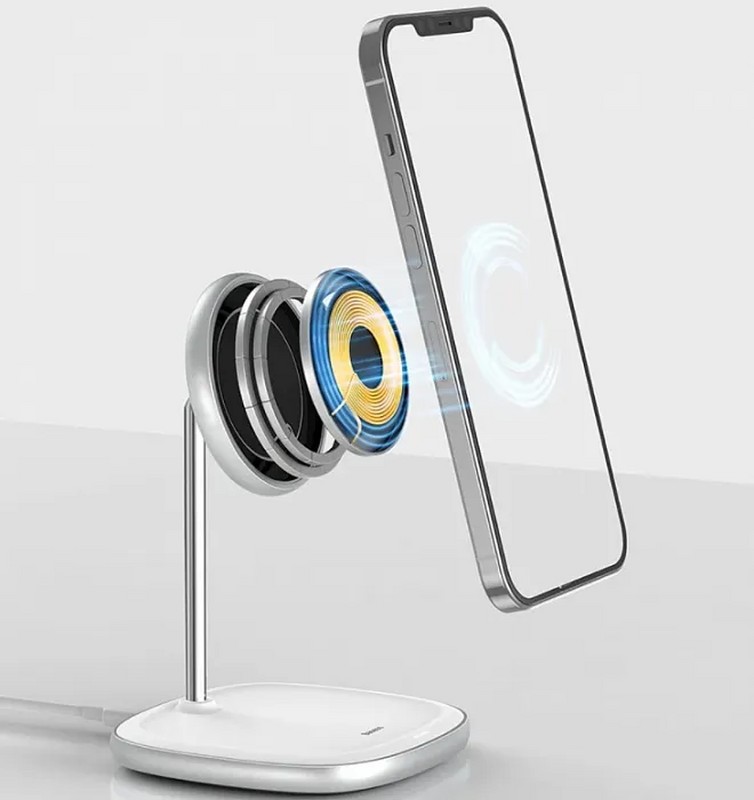 Беспроводное зарядное устройство Baseus Swan для Apple iPhone 12 Series Wireless Charger (WXSW-02) Белый