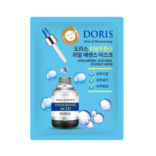 Doris Набор тканевых масок для лица «гиалурон» - Hyaluronic acid real essence mask