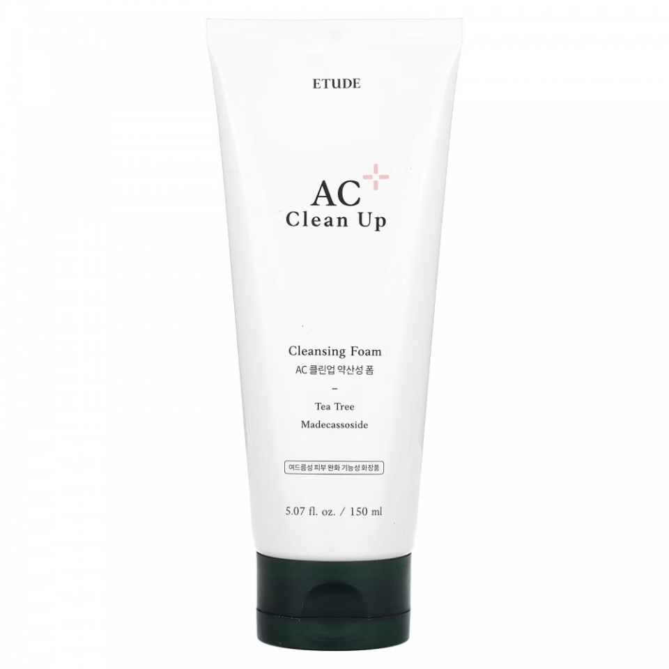 ETUDE HOUSE AC Clean Up Cleansing Foam Пенка для умывания с экстрактом чайного дерева и мадекассоидом 150мл