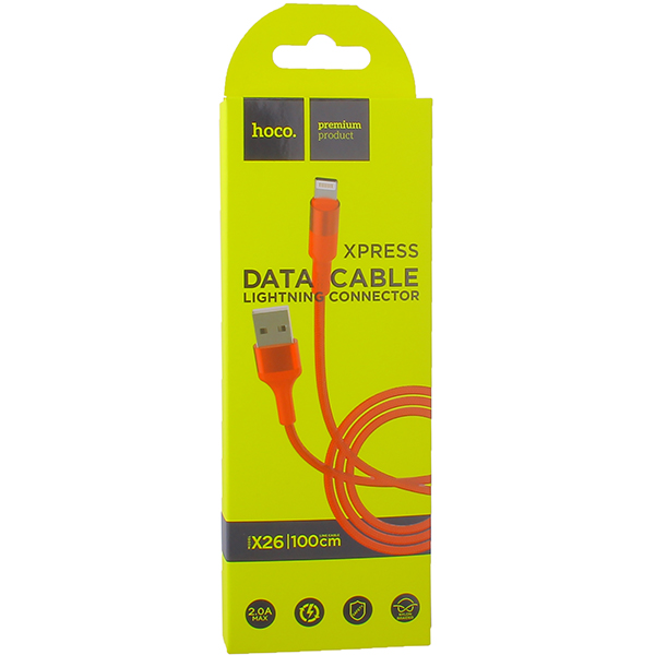 USB дата-кабель Hoco X26 Xpress charging data cable Lightning (1.0 м) Red