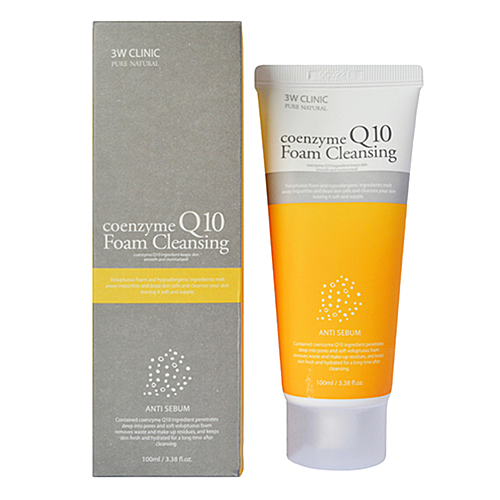 Омолаживающая пенка с коэнзимом Coenzyme Q10 Foam Cleansing 3W CLINIC 100 мл