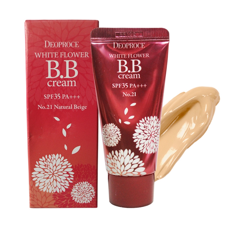 DEOPROCE WHITE FLOWER BB CREAM SPF35 PA+++ #21 Солнцезащитный ББ-крем с экстрактами белых цветов