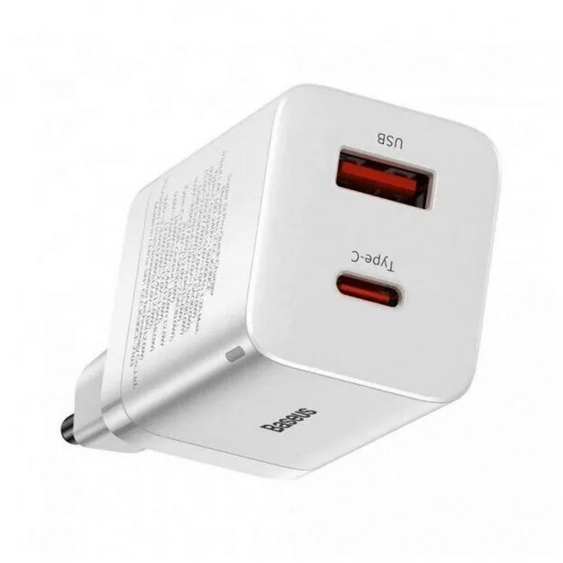 Адаптер питания Baseus Super Si Pro Quick Charger 30W (USB+Type-C: 5V 3.0A) CCSUPP-E02 Белый