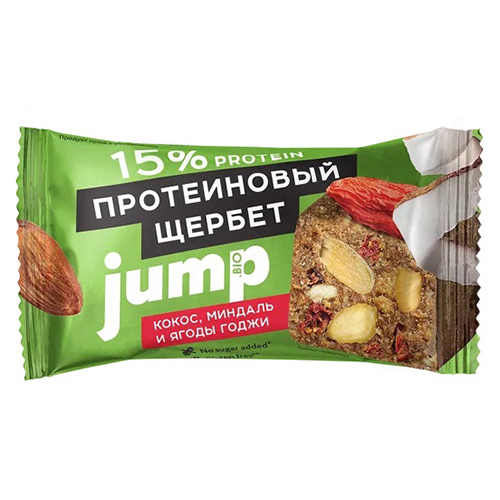 Щербет протеиновый с кокосом, миндалём и ягодами годжи Jump 50 г