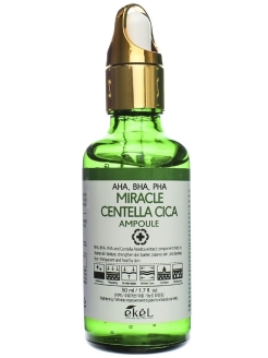 Ekel Miracle Centella Cica Ampoule AHA/BHA/PHA Green Сыворотка для лица с кислотами и экстрактом центеллы азиатской